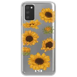 قاب شفاف تی پی یو طرح گل آفتابگردان مناسب برای گوشی Samsung A03S