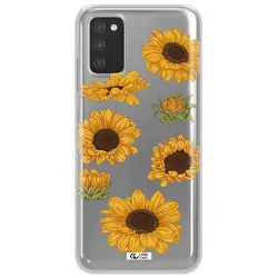 قاب شفاف تی پی یو طرح گل آفتابگردان مناسب برای گوشی Samsung A03S