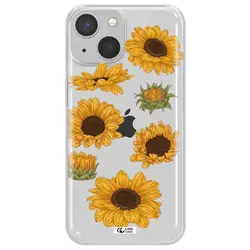 قاب شفاف تی پی یو طرح گل آفتابگردان مناسب برای گوشی Apple iPhone 13