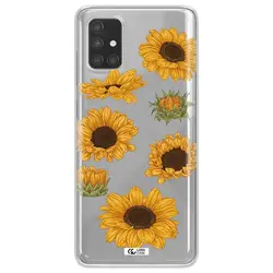 قاب شفاف تی پی یو طرح گل آفتابگردان مناسب برای گوشی Samsung A71