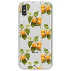 قاب شفاف تی پی یو طرح زردآلو مناسب برای گوشی Apple iPhone XS