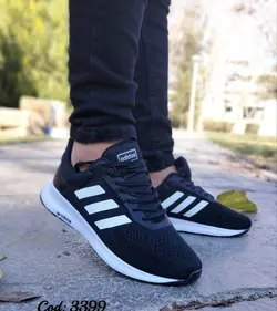 کفش کتونی اسپرت مردانه و پسرانه ادیداس اسپیسرشیک و جذاب زیره پیو مشکی سفید 3399