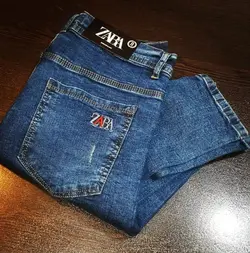 شلوار لی مردانه مدل زارا فوق العاده با کيفيت بالا با ضمانت کیفیت رنگ ابی