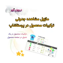 ماژول مشاهده جدولی ترکیبات محصول در پرستاشاپ