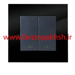 کلید دو پل توکار دلند مدل آسا پلکسی مشکی
