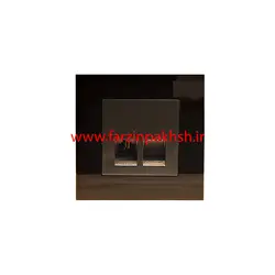 پریز تلفن تک سوکت دو خط توکار دلند مدل آسا پلکسی مشکی