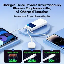 پاوربانک 20000 میلی آمپری ساعتی ریکمس (شارژ سریع) مدل RPP-535