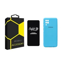 کاور مدل silicon مناسب برای گوشی موبایل سامسونگ Galaxy A12 به همراه محافظ صفحه نمایش
