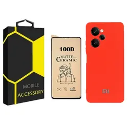 کاور مدل silicon مناسب برای گوشی موبایل شیائومی Poco X5 Pro به همراه محافظ صفحه نمایش