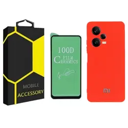 کاور مدل silicon مناسب برای گوشی موبایل شیائومی Poco X5 به همراه محافظ صفحه نمایش