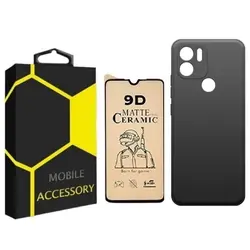 کاور مدل silicon مناسب برای گوشی موبایل شیائومی Redmi A1 Plus به همراه محافظ صفحه نمایش