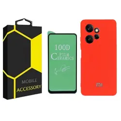 کاور مدل silicon مناسب برای گوشی موبایل شیائومی Redmi Note 12 4G به همراه محافظ صفحه نمایش