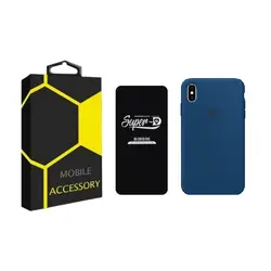 کاور مدل silicone مناسب برای گوشی موبایل اپل Iphone X / XS به همراه محافظ صفحه نمایش