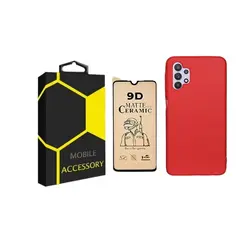 کاور مدل silicone مناسب برای گوشی موبایل سامسونگ Galaxy A23 به همراه محافظ صفحه نمایش