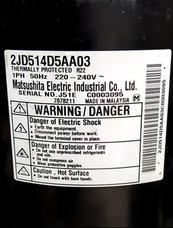 کمپرسور روتوری کولر گازی 36 هزار ماتسوشیتا مدل 2JD514D5AA03 کارکرده