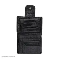 کیف پول چرم زنانه چرم سون مدلv120_k مشکی کروکودیلی - فروشگاه چرم سون