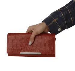 کیف رودوشی چرم زنانه چرم سون مدل Z050 رنگ قرمز کروکودیلی - فروشگاه چرم سون
