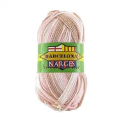 کاموا سه رنگ بارسلونا نرگس صورتی  کرم _ کد 651