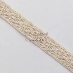 نوار (تور) کتان قلاب بافی دو طرفه 1/5 سانتی  _ کد 8