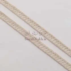 نوار (تور) کتان قلاب بافی دو طرفه باریک _ کد 6