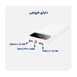 پاوربانک هوکو مدل J81 PD 22.5W ظرفیت 10000 میلی‌ آمپر ساعت