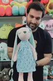 عروسک خرگوش ناز چشم بسته اورجینال ۴۵ سانت