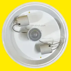 چراغ سقفی دو سرپیچ دار مجهز به سنسور حرکتی بدنه فلزی و رویه شیشه ای مهر تابان