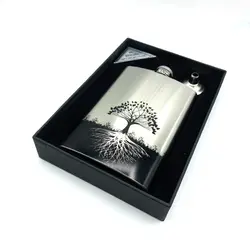 کادویی قمقمه جیبی استیل تک مدل درخت زندگی کد 56