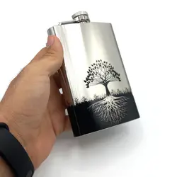 کادویی قمقمه جیبی استیل تک مدل درخت زندگی کد 56