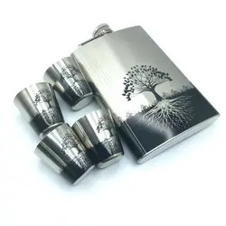کادویی ست قمقمه جیبی استیل مدل درخت زندگی کد 296