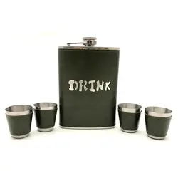 ست قمقمه جیبی چرم drink کد 217