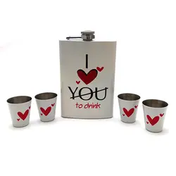 ست قمقمه جیبی طرح i love you کد 204