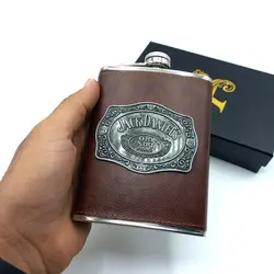 قمقمه جیبی تک چرم مدل جک دنیلز کد a74