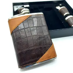 ست قمقمه جیبی چهار شات مدل چرم کد d344