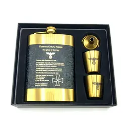 ست قمقمه جیبی 2 شات طلایی آسفالتی آلمان نازی 270cc کد b377