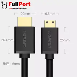 کابل Mini HDMI یوگرین V1.4-4K مدل HD108*11167 طول 1.5 متر