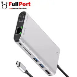 هاب 8 خروجی با اتصال Type-C برند K-NET مدل K-MFCMS908 S9