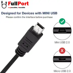 کابل USB Mini 5Pin با سوکت 90 درجه طول 20 سانتیمتری