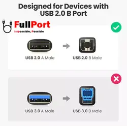کابل پرینتر طول 3 متری USB2.0 برند کی نت پلاس مدل KP-CUPA2030