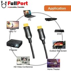 کابل HDMI کی نت پلاس V2.0-4K مدل KP-CHAOC600 طول 60 متر (فیبر نوری)
