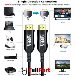 کابل HDMI کی نت پلاس V2.0-4K مدل KP-CHAOC500 طول 50 متر (فیبر نوری)