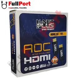 کابل HDMI کی نت پلاس V2.0-4K مدل KP-CHAOC500 طول 50 متر (فیبر نوری)