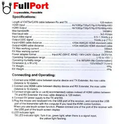 توسعه دهنده HDMI روی کابل شبکه 120 متر کی نت مدل K-EXKHD120