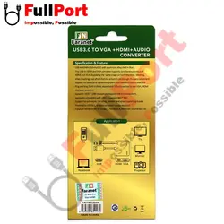 مبدل USB3.0 به VGA+HDMI فرانت مدل FN-U3DVH