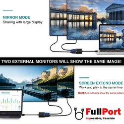 مبدل USB3.0 به VGA+HDMI کی نت مدل K-COUA30HV