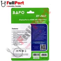 مبدل Display به HDMI 4K@60Hz بافو مدل BF-2662