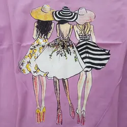 تیشرت آستین سرخود زنانه | مدل سه دختر | کد 113 - فروشگاه اینترنتی سنبل کالا