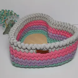 سبد تریکو مدل قلبی | کد 59 - فروشگاه اینترنتی سنبل کالا