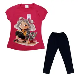 ست بلوز و شلوار دخترانه رنگ صورتی کد 824 - فروشگاه اینترنتی سنبل کالا