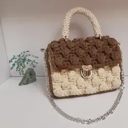 کیف دستی تریکو مدل فندقی | کد 76 - فروشگاه اینترنتی سنبل کالا